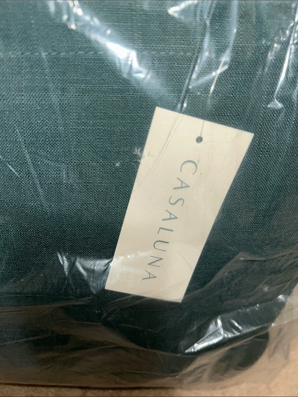 Casaluna King Dark Teal Heavyweight Linen Blend Comforter Set
